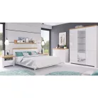 Ágy, 120x200, fehér/wotan tölgy, VILGO