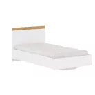 Ágy, 90x200, fehér/wotan tölgy, VILGO