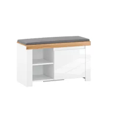 Cipősszekrény 1D, fehér/wotan tölgy, VILGO