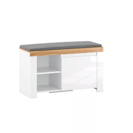 Cipősszekrény 1D, fehér/wotan tölgy, VILGO