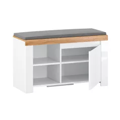 Cipősszekrény 1D, fehér/wotan tölgy, VILGO