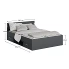 Ágykeret, 140x200, grafit, MICHIGAN NEW