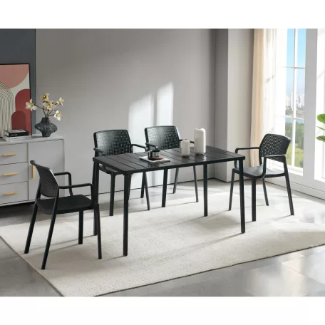 Kerti asztal, fekete, SALTON