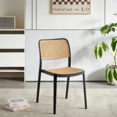 Rakásolható szék, fekete/bézs, RAVID TYP 1