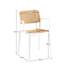 Rakásolható szék, fehér/bézs, RAVID TYP 2