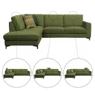 Széthúzható ülőgarnitúra, olíva zöld, balos, ERMON ROH