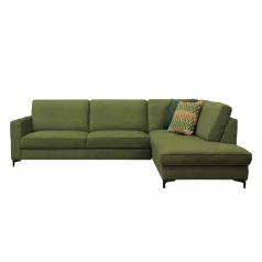   Széthúzható ülőgarnitúra, olíva zöld, jobbos, ERMON ROH