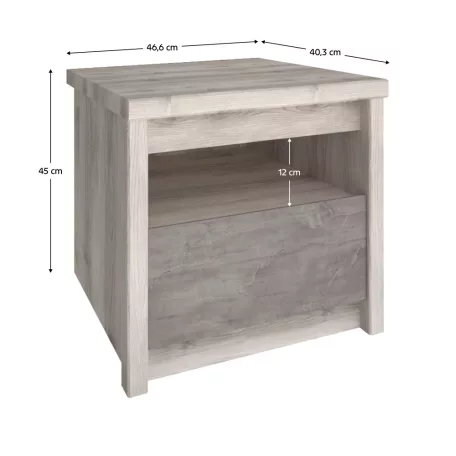 Éjjeliszekrény 1S, nairobi gesztenye/onix, JESI