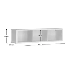 Fali polc 125, fehér, ERODIN