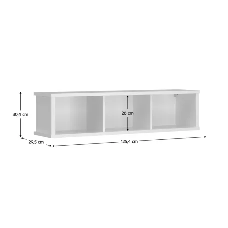 Fali polc 125, fehér, ERODIN