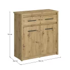 Komód 2D1S, artisan tölgy, AIRON