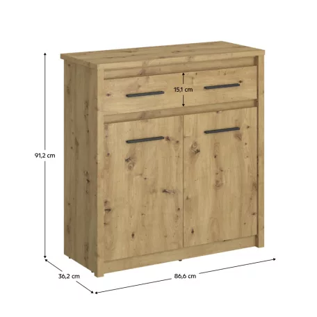 Komód 2D1S, artisan tölgy, AIRON