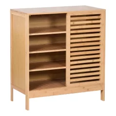 Cipőtartó, 4 polcos, bambusz, NALDO