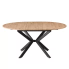 Kihúzható étkezőasztal, artisan tölgy/fekete, 120x120-160x75 cm, ABERO TYP 2