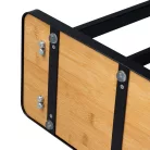 Törölközőtartó, fekete fém/bambusz, LABAV