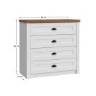 Komód, sosna andersen/tölgyfa lefkas, PROVANCE K4