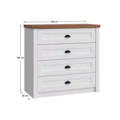 Komód, sosna andersen/tölgyfa lefkas, PROVANCE K4