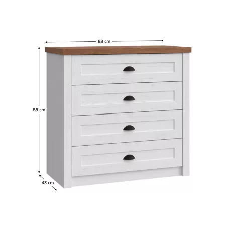 Komód, sosna andersen/tölgyfa lefkas, PROVANCE K4