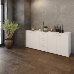 Kombinált komód, fehér, HUGOS 180