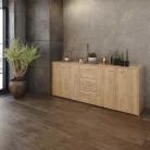 Kombinált komód, artisan tölgy, HUGOS 180