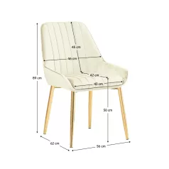 Étkezőszék, bézs Velvet anyag/gold króm-arany, PERLIA