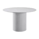 Étkezőasztal, fehér márvány/MDF, átmérő 120 cm, MAHIR TYP 1