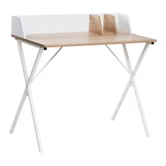 Számítógépasztal, világos tölgy/fehér, PSALMO