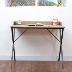 Számítógépasztal, tölgy/fekete, OFIS