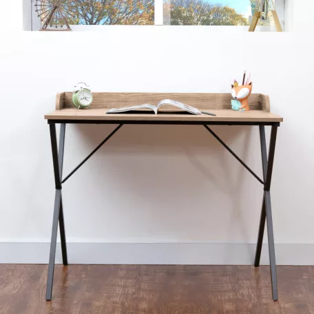 Számítógépasztal, tölgy/fekete, OFIS