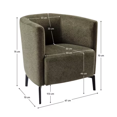 Design fotel, zöld/fekete, KAPY