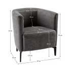 Design fotel, szürke/fekete, KAPY