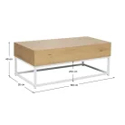 Dohányzóasztal, tölgy/fehér, LIVINA