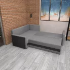 Univerzális ülőgarnitúra, fekete/szürke, DINA L ROH