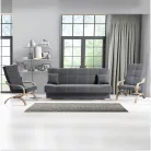 Fotel, szürke/bükk, GINY