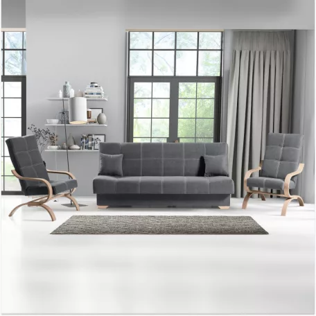 Fotel, szürke/bükk, GINY