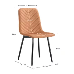 Szék, terrakotta Velvet szövet/fekete, RAMITA TYP 2