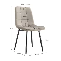   Szék, szürkésbarna Taupe Velvet szövet/fekete, RAMITA TYP 3