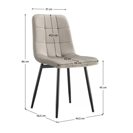 Szék, szürkésbarna Taupe Velvet szövet/fekete, RAMITA TYP 3
