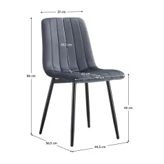 Szék, sötétszürke Velvet szövet/fekete, RAMITA TYP 1