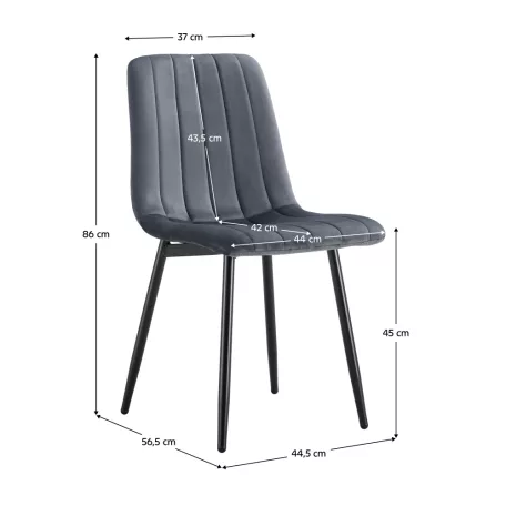 Szék, sötétszürke Velvet szövet/fekete, RAMITA TYP 1