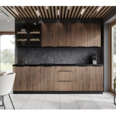 Alsó szekrény, okapi dió/fekete, MENZO 80 D 3S BB