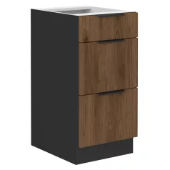 Alsó szekrény, okapi dió/fekete, MENZO 40 D 3S BB