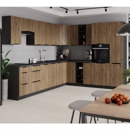 Alsó szekrény, okapi dió/fekete, MENZO 40 D 1F BB