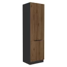 Magas szekrény, okapi dió/fekete, MENZO 60 DK-210 2F