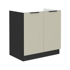   Alsó mosogató szekrény, cashmere/fekete, ARAKA 80 ZL 2F BB