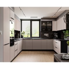   Alsó mosogató szekrény, cashmere/fekete, ARAKA 80 ZL 2F BB