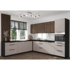 Alsó szekrény, cashmere/fekete, ARAKA 50 D 1F 1S BB