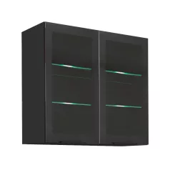 Felső szekrény, fekete, ARAKA/MENZO/SIBER 80 GS-72 2F