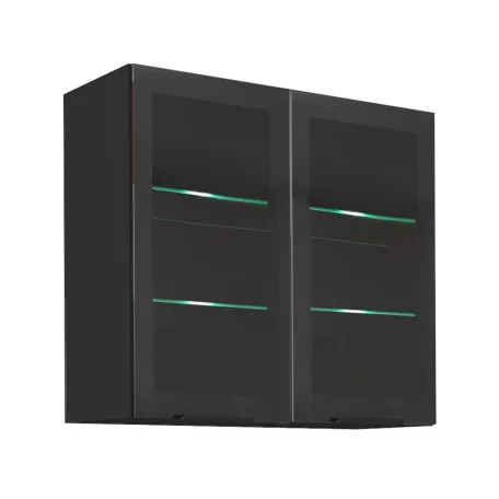 Felső szekrény, fekete, ARAKA/MENZO/SIBER 80 GS-72 2F