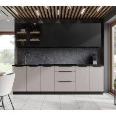 Felső sarokszekrény cashmere/fekete, ARAKA 60x60 GN-90 2F